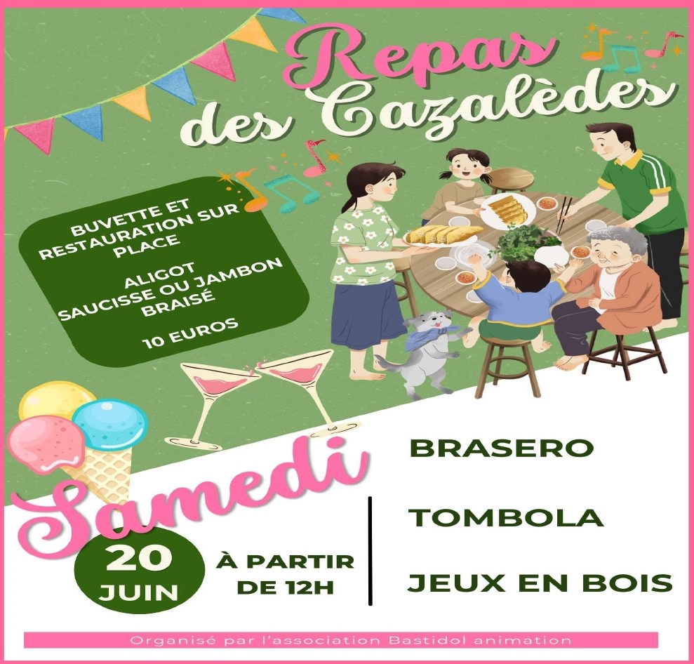 Samedi 20 juin à midi aux Cazalèdes