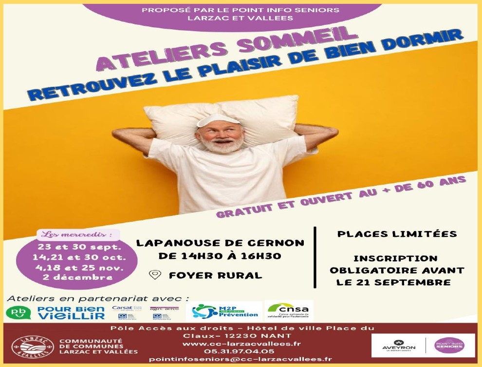 ATELIERS GRATUITS POUR LES SENIORS